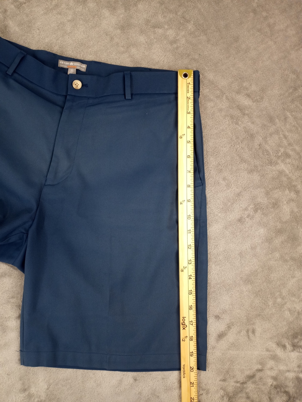 Peter Millar Men's Navy Dress Golf Shorts with Crown Logo Size 35 - Picture 11 of 15